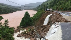 A landslide occurs in Quang Tri