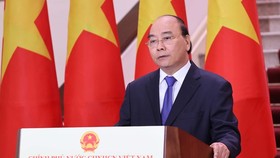 Prime Minister Nguyen Xuan Phuc in the video message to the 17th China-ASEAN Expo and China-ASEAN Business and Investment Summit (Photo: VNA)