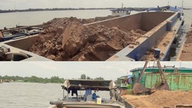 Phát hiện 7 sà lan có dấu hiệu khai thác đất sét trái phép