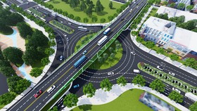 Phối cảnh nút giao thông phía Tây cầu Trần Thị Lý sau khi thi công xong