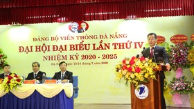 Ông Nguyễn Văn Quảng, Phó Bí thư Thường trực Thành ủy Đà Nẵng phát biểu tại Đại hội