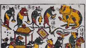 Dam cuoi chuot (Rat's wedding), a popular example of Dong Ho painting