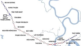 Metro Line No 2’s planned stations and route map. (Photo courtesy of the HCM City Management Authority of Urban Railways)