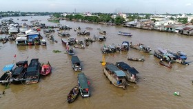 A floating market in the Mekong Delta (Photo: SGGP)
