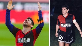 Lionel Messi đã dành tặng bàn thắng cho huyền thoại quá cố Diego Maradona.