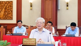 Tổng Bí thư, Chủ tịch nước chủ trì buổi làm việc của Tập thể Bộ Chính trị với Ban Thường vụ Đảng ủy Công an Trung ương