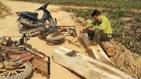 Hiện trường kiểm lâm Ngô Lê Nhật Tiến chặn bắt gỗ lậu bị lâm tặc hành hung