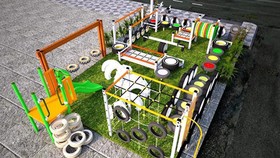 Phối cảnh 3D một trong các sân chơi thiếu nhi sẽ được xây dựng trong khuôn khổ chương trình.