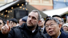 Mayor of Prague Zdenek Hrib, left, and Taipei city mayor Ko Wen-je, in Prague, Czech Republic on Jan. 13. Photographer: Petr David Josek/AP Photo
