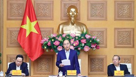 Thủ tướng Nguyễn Xuân Phúc, Trưởng Tiểu ban Kinh tế - xã hội phát biểu tại phiên họp lần thứ 6 của Tiểu ban. Ảnh: TTXVN