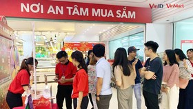 Khách xếp hàng dài đợi tham dự chương trình “Tặng lì xì Xuân Canh Tý” 2020 của VinID Pay