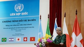 Thượng tướng Nguyễn Chí Vịnh phát biểu tại lễ khai mạc. Ảnh: Quân đội Nhân dân