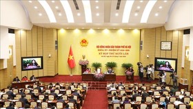 Quang cảnh kỳ họp thứ 15, HĐND TP Hà Nội. Ảnh: TTXVN