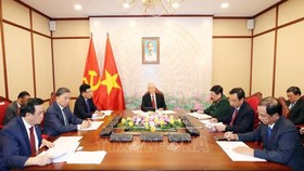 Tối 29-9-2020, tại Trụ sở Trung ương Đảng, Tổng Bí thư, Chủ tịch nước Nguyễn Phú Trọng điện đàm trực tiếp với Tổng Bí thư, Chủ tịch nước Trung Quốc Tập Cận Bình. Ảnh: Trí Dũng/TTXVN
