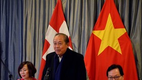 Phó Thủ tướng Thường trực Chính phủ Trương Hòa Bình tại Thụy Sĩ. (Ảnh: Tố Uyên/TTXVN)