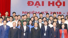 Thủ tướng Nguyễn Xuân Phúc dự Đại hội đại biểu toàn quốc Hội Sinh viên Việt Nam lần thứ 10. Ảnh: TTXVN