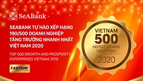 SeABank đứng hạng 190/500 trong FAST500