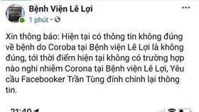 Vũng Tàu: Phát hiện người tung tin không chính xác về dịch cúm virus corona