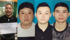 Nhóm đối tượng gồm: Đức - Nam - Long - Phú (từ trái qua phải) tại cơ quan công an