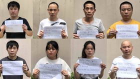 Nhóm nam nữ người Trung Quốc nghi nhập cảnh trái phép ở Công viên Gia Định, TPHCM, cuối tháng 7-2020.