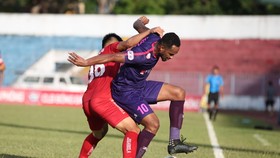 Paulo, tác giả bàn ấn định tỷ số 2-0 cho CLB Sài Gòn. Ảnh: MINH HOÀNG