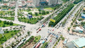 Nút giao thông An Phú, một điểm đen giao thông khu vực cảng Cát Lái. Ảnh: CAO THĂNG