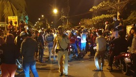 Hiện trường tối ngày 13-2 ở khu vực gần nơi Tuấn "khỉ" ẩn nấu
