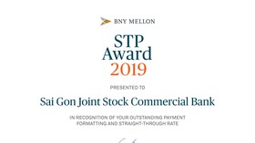 SCB vinh dự nhận giải thưởng STP Award của The Bank of New York Mellon