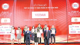 Vedan Việt Nam tiếp tục được vinh danh Tốp 10: Công ty uy tín ngành Thực phẩm - Đồ uống năm 2020
