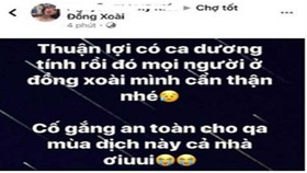 Một chủ tài khoản bị xử phạt vì đăng tải thông tin sai sự thật về dịch bệnh Covid-19