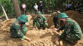 Khu vực phát hiện và quy tập 4 hài cốt liệt sĩ là một vườn tràm của người dân thôn Nhan Biều 2 (xã Triệu Thượng, huyện Triệu Phong)