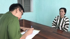 Châu Thị Mỹ Hiệp tại cơ quan Công an tỉnh Bình Định. Ảnh: TẤN TÀI