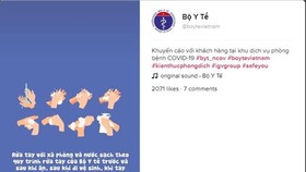 A screenshot of the TikTok account of Vietnam's Ministry of Health