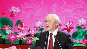 Party General Secretary and President Nguyen Phu Trong speaks at the 11th Party Congress of the Vietnam People’s Army (Photo: VNA)