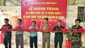 Khánh thành Bia tưởng niệm liệt sĩ Trung đoàn 1 hy sinh trong trận đánh chi khu Ba Càng