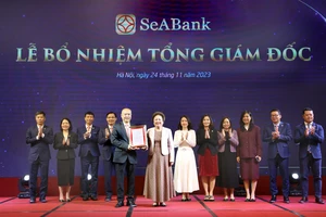 Ông Lê Quốc Long tại lễ bổ nhiệm Tổng Giám đốc SeAbank 