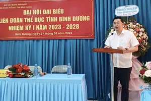 Phó Giám đốc Sở VH-TT&DL tỉnh Bình Dương, ông Cao Văn Chóng phát biểu chỉ đạo tại Đại hội