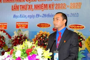 Anh Phạm Tuấn Tài phát biểu tại đại hội