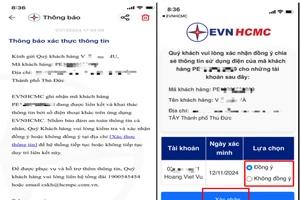 EVNHCMC gửi thông báo qua app cho các chủ thể hợp đồng đã cài đặt ứng dụng 