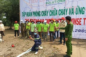 Công ty Cổ Phần Xử Lý Chất Thải Việt Nam - Long An (VWS-LA) tập huấn PCCC tại Khu Công nghệ Môi trường xanh 
