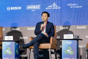 Ông Nguyễn Trường Hải- Tổng giám đốc Saint-Gobain Việt Nam chia sẻ tại Hội nghị Kinh doanh tạo tác động của Forbes Việt Nam
