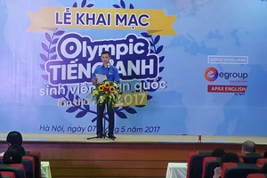  Anh Nguyễn Minh Triết, Trưởng Ban Thanh niên trường học Trung ương Đoàn phát biểu tại khai mạc cuộc thi