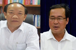 Ông Đinh Văn Thu và ông Huỳnh Khánh Toàn (phải)