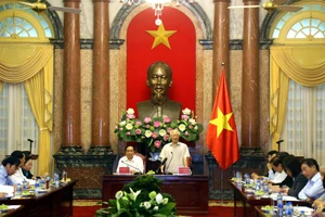 Tổng Bí thư, Chủ tịch nước Nguyễn Phú Trọng gặp Đoàn Chủ tịch Ủy ban Trung ương MTTQ Việt Nam 