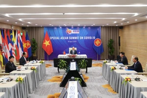 Hội nghị Cấp cao đặc biệt ASEAN về ứng phó dịch bệnh Covid-19. Ảnh: VIẾT CHUNG