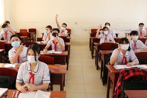Học sinh Trường THCS Nguyễn Thị Minh Khai (phường 9, TP Cà Mau) trong giờ học