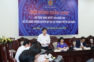Hội nghị Hội đồng thẩm định Bộ Tư pháp về dự thảo Nghị quyết về tổ chức chính quyền đô thị tại TPHCM ​ ​