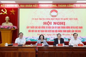 Hội nghị lấy ý kiến của các Hội đồng tư vấn của Ủy ban Trung ương MTTQ Việt Nam, sáng 28-10-2020.