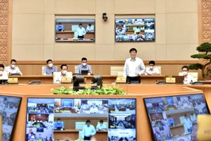 Thủ tướng Phạm Minh Chính chủ trì hội nghị trực tuyến của Thường trực Chính phủ với 27 tỉnh thành phố khu vực phía Nam. Ảnh: VIẾT CHUNG