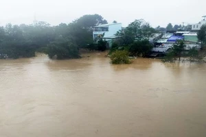 Hơn 1.000 nhà dân hạ du sông Hà Thanh (thuộc TP Quy Nhơn, tỉnh Bình Định) bị ngập lụt